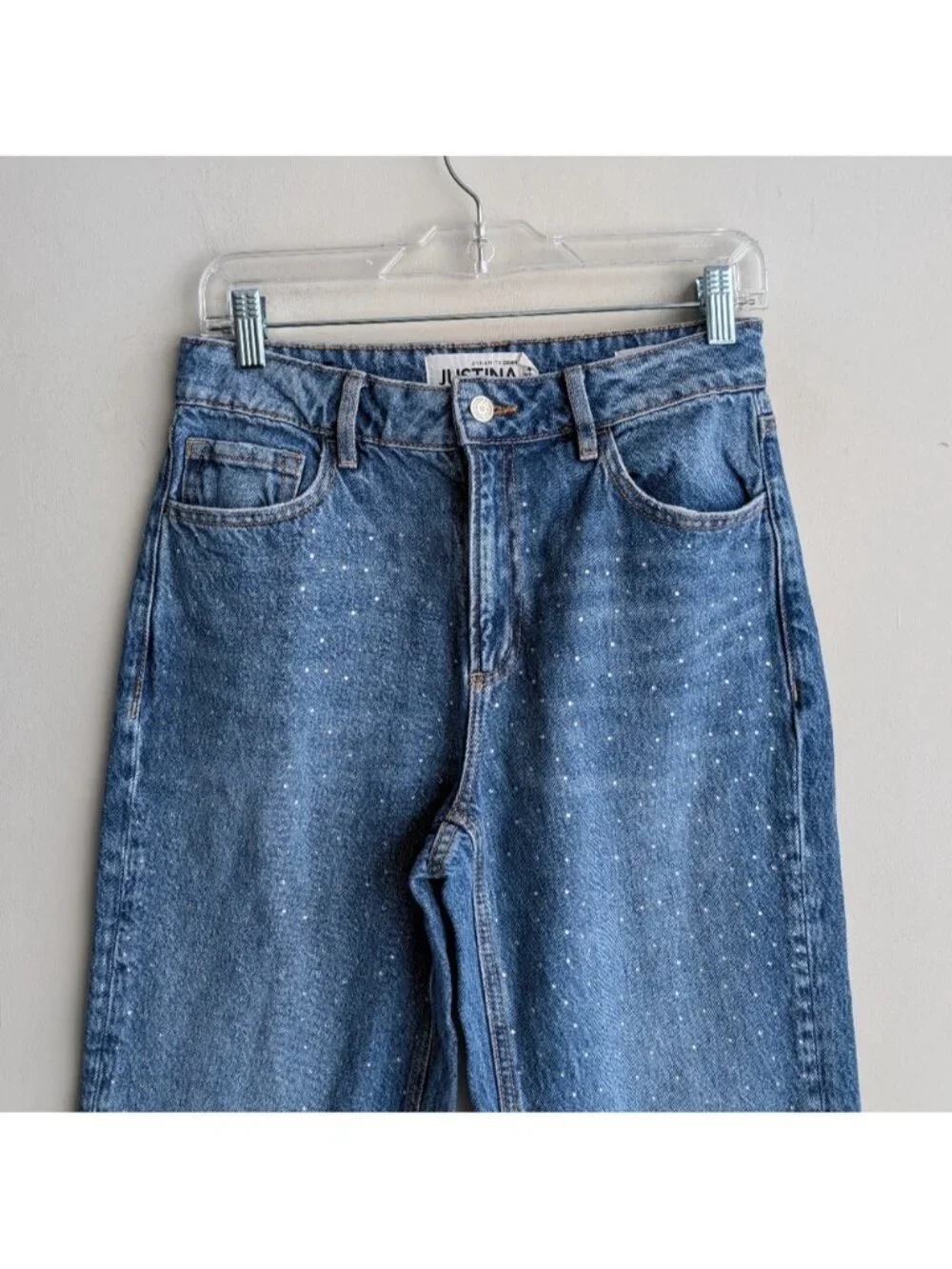 Dynamite Rhinestone Straight Leg Jeans - Picture 7 of 9
